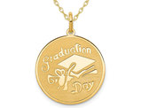 Graduation Day Disc Charm Pendant Necklace in 14K Yellow Gold with Chain